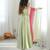 Pista green designer sequins & mirror work roman silk anarkali set