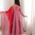 Onion pink designer sequins & mirror work roman silk anarkali set