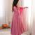Onion pink designer sequins & mirror work roman silk anarkali set