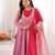 Onion pink designer sequins & mirror work roman silk anarkali set