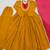Mustard yellow designer sequins & mirror work roman silk anarkali set