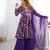 Purple floral printed chanderi kurta palazzo set