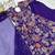 Purple floral printed chanderi kurta palazzo set