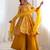 Yellow floral printed chanderi kurta palazzo set