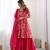 Rani pink floral printed chanderi kurta palazzo set