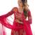 Rani pink floral printed chanderi kurta palazzo set
