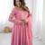 Pink sequins embroidery work georgette gown with pant & dupatta