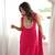 Hot pink mirror work roman silk kurta palazzo set