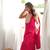 Hot pink mirror work roman silk kurta palazzo set