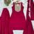 Hot pink mirror work roman silk kurta palazzo set