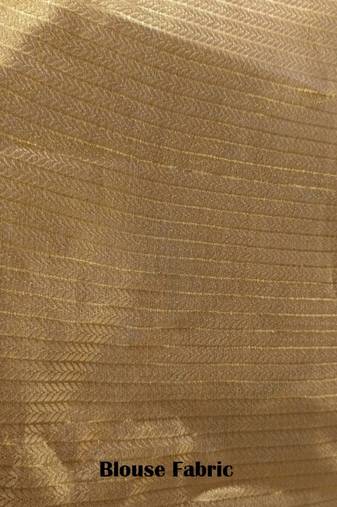 gold zari woven silk blend saree with blouse