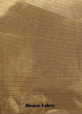 gold zari woven silk blend saree with blouse 4