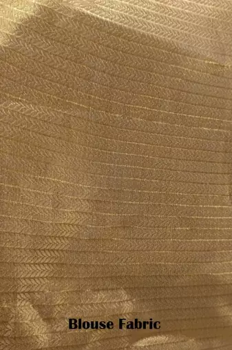 gold zari woven silk blend saree with blouse