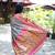 Lavender purple paithani silk blend saree with contrast pink zari border
