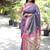 Lavender purple paithani silk blend saree with contrast pink zari border
