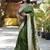 Dark green paithani silk blend saree with floral & peacock motifs