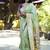 Mint green paithani silk blend saree with floral & peacock motifs
