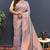 light blue & gold woven banarasi silk blend saree with rich zari border