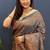 teal blue & gold woven banarasi silk blend saree with rich zari border