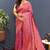 magenta & gold woven banarasi silk blend saree with rich zari border