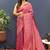magenta & gold woven banarasi silk blend saree with rich zari border