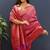 magenta & gold woven banarasi silk blend saree with rich zari border