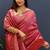 magenta & gold woven banarasi silk blend saree with rich zari border