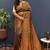 dark green & gold woven banarasi silk blend saree with rich zari border