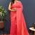 rani pink & gold woven banarasi silk blend saree with rich zari border