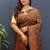 black & gold woven banarasi silk blend saree with rich zari border