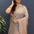 grey & gold woven banarasi silk blend saree with rich zari border