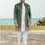 Green & off white colour full computer amrodery two pice sherwani set with thred  work with fancy botton