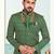 Green colour full computer amrodery sherwani set with thred and stone work with handwork botton, collar