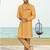 Yellow colour full computer amrodery two pice sherwani set with thred  work with fancy botton
