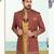 Maroon & beige colour full computer amrodery two pice sherwani set with thred  work with fancy botton