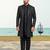 Black colour full computer amrodery two pice sherwani set with thred  work with fancy botton