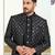Black colour full computer amrodery two pice sherwani set with thred  work with fancy botton