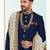 Nevy blue colour  full computer amrodery sherwani set with thred, stone & hand work with fancy botton