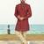 Maroon colour full computer amrodery sherwani set with thred, stone & hand work with fancy botton
