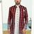 Maroon & off white full computer amrodery two pice sherwani set with thred  work with fancy botton