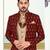 Maroon & faun colour full computer amrodery two pice sherwani set with thred  work with fancy botton