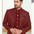 Maroon colour full computer amrodery two pice sherwani set with thred  work with fancy botton