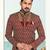 Maroon colour full computer amrodery two pice sherwani set with thred  work with fancy botton