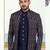 Nevy blue colour full computer amrodery two pice sherwani set with thred  work with fancy botton