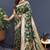 Dark green banarasi silk blend saree with all-over gold zari floral jaal