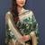 Dark green banarasi silk blend saree with all-over gold zari floral jaal
