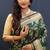 Dark green banarasi silk blend saree with all-over gold zari floral jaal