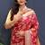 Rani pink banarasi silk blend saree with all-over gold zari floral jaal