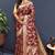 Maroon banarasi silk blend saree with all-over gold zari floral jaal