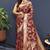 Maroon banarasi silk blend saree with all-over gold zari floral jaal